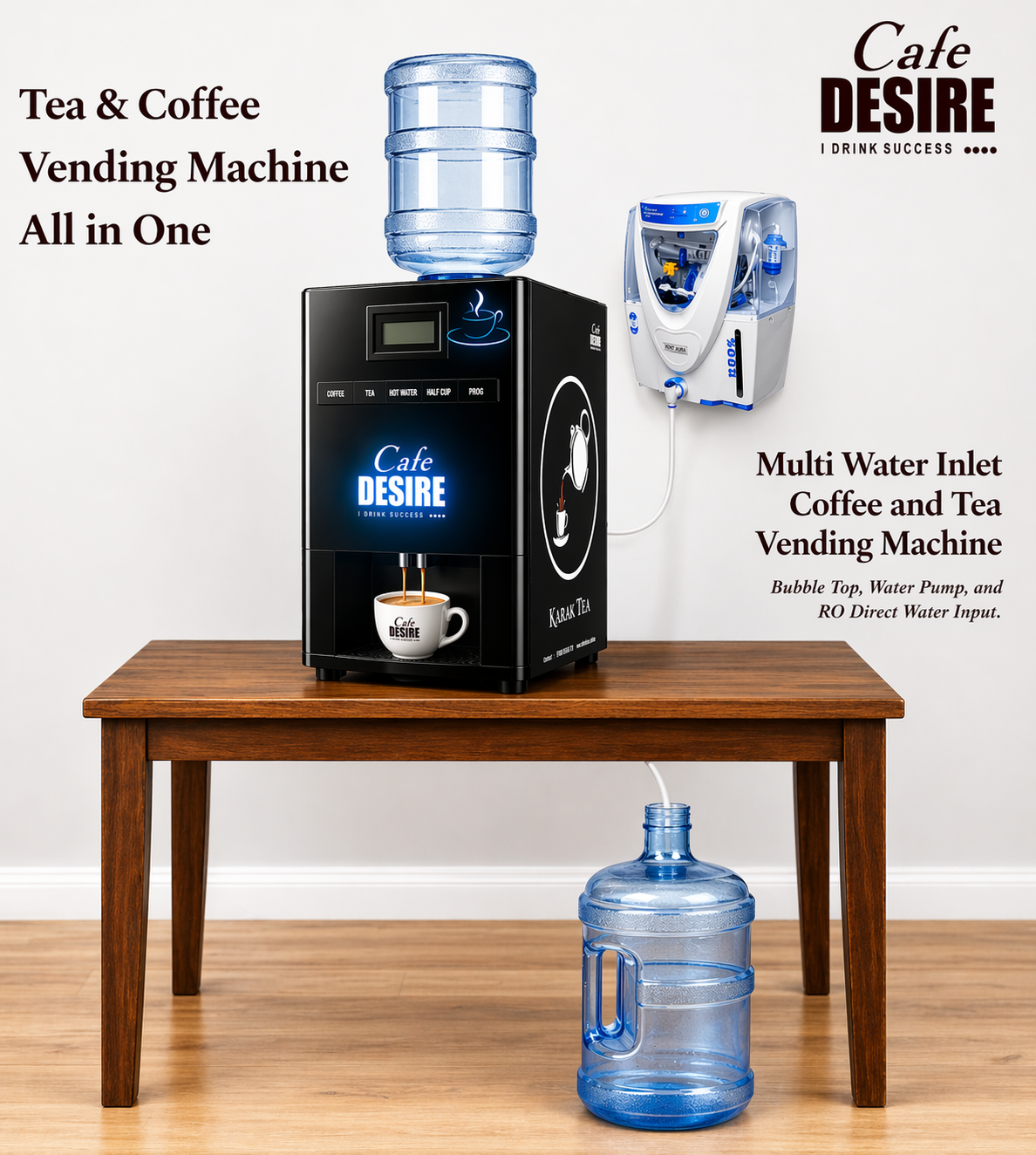 LED 4 Beverage Vending Machine - Multi-Water-Inlet - 4 Lane